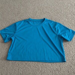 Blue Athletic Cropped Shirt